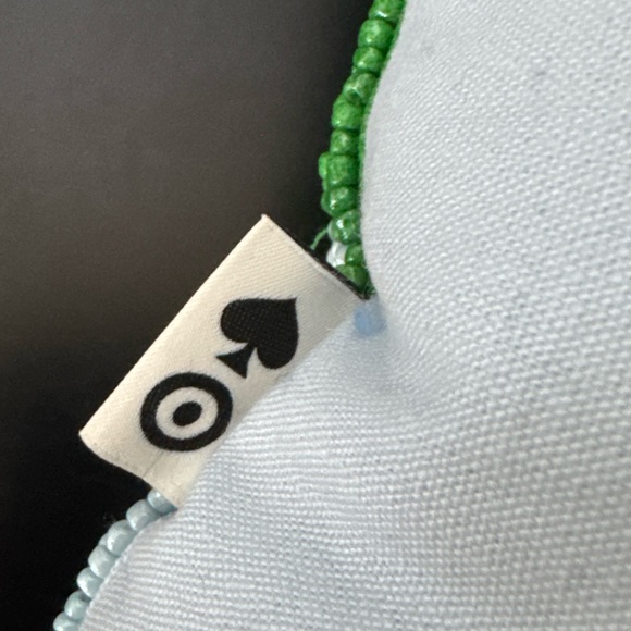 Kate Spade target beaded front toss pillow.  Green and Blue Floral 12x12 - Picture 5 of 13